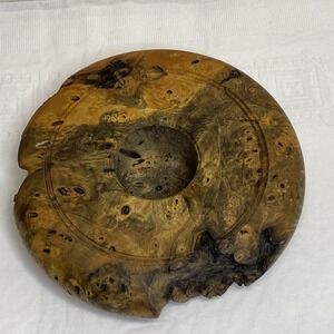 Warren Vienneau Wood Burl Candle Holder Signed Hand‎ Turned Sculptural 1999
